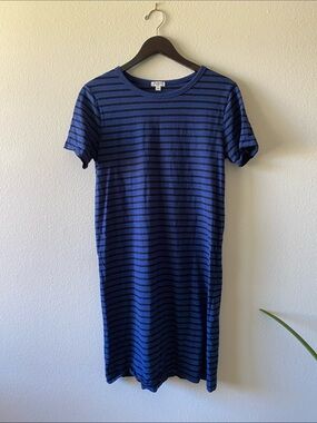 Dylan Striped Short-Sleeve Navy Dress